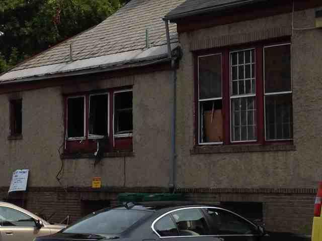 Side of a burnde building