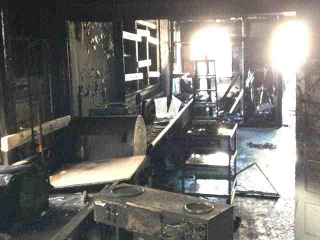Burned down kitchen