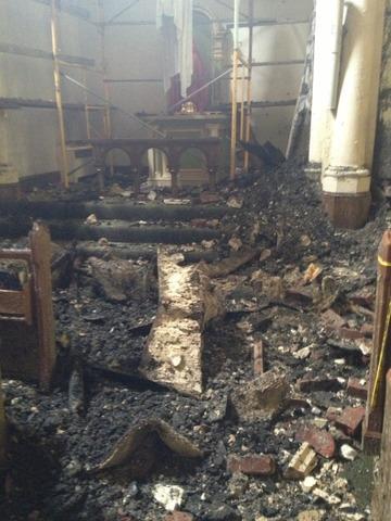 fire damaged building