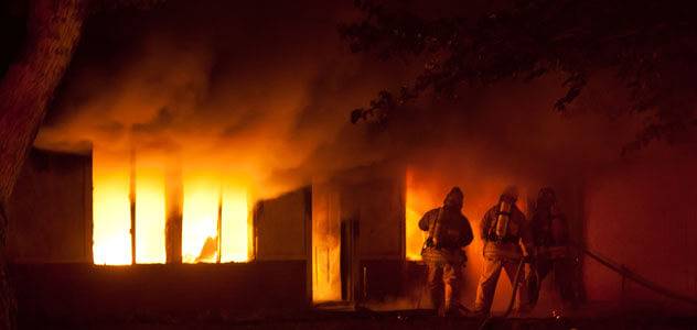 Building on fire