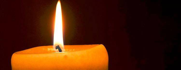 Lit candle