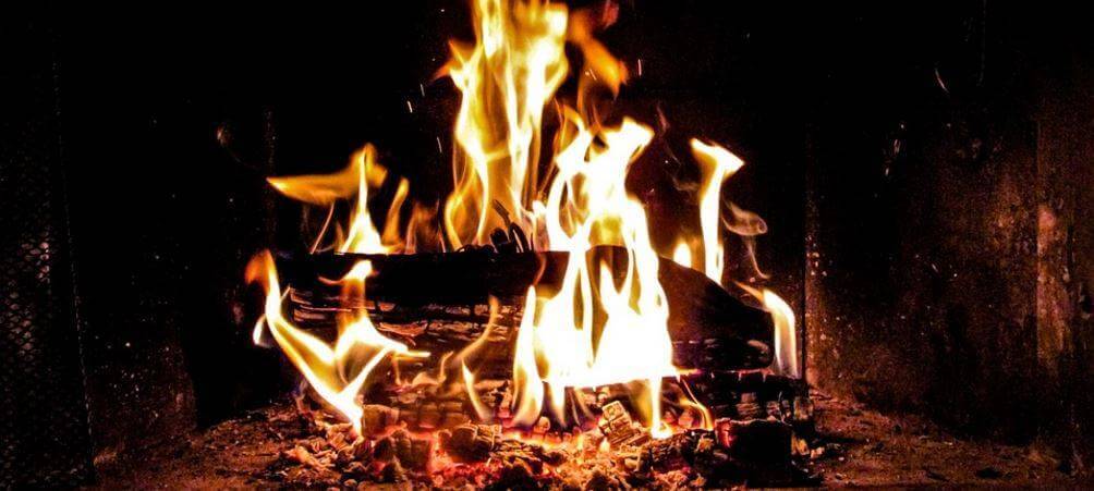 Fire in fireplace