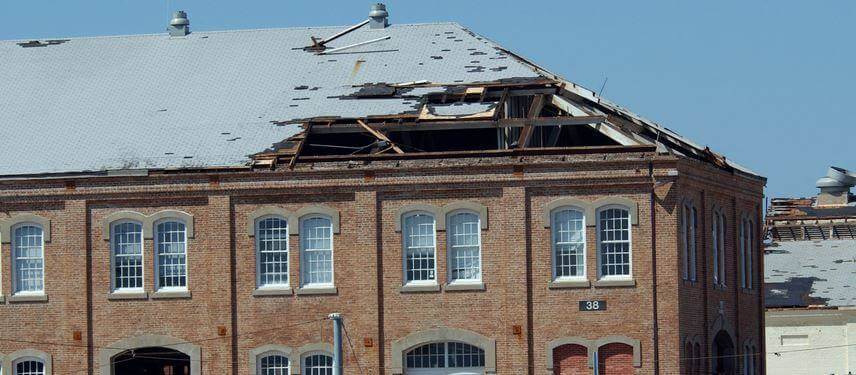 Damaged roof