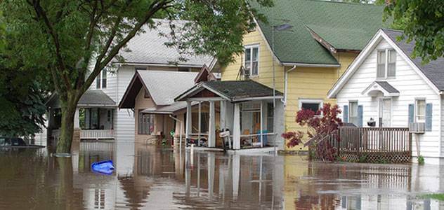 Flooded residential street