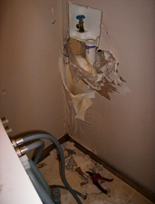 Damaged wall