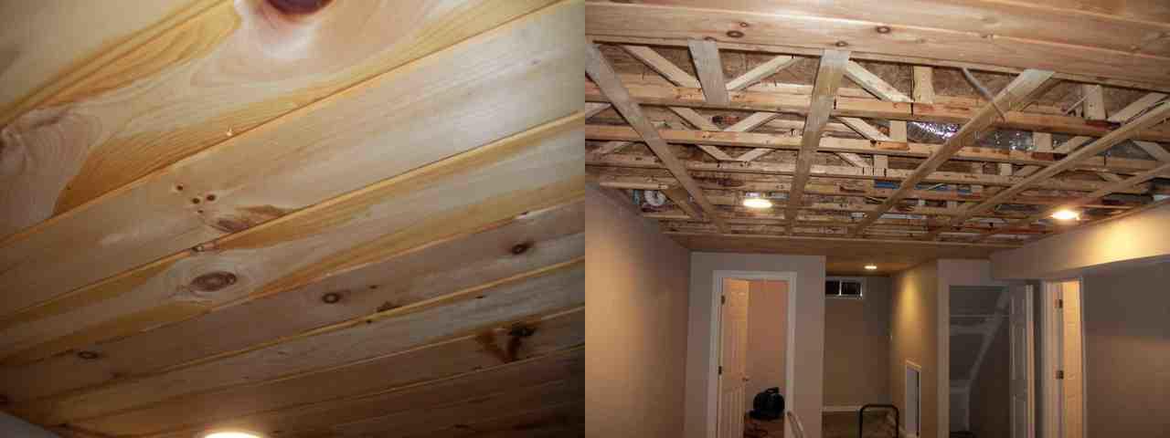 Before and After Water Damage Restoration of Ceiling