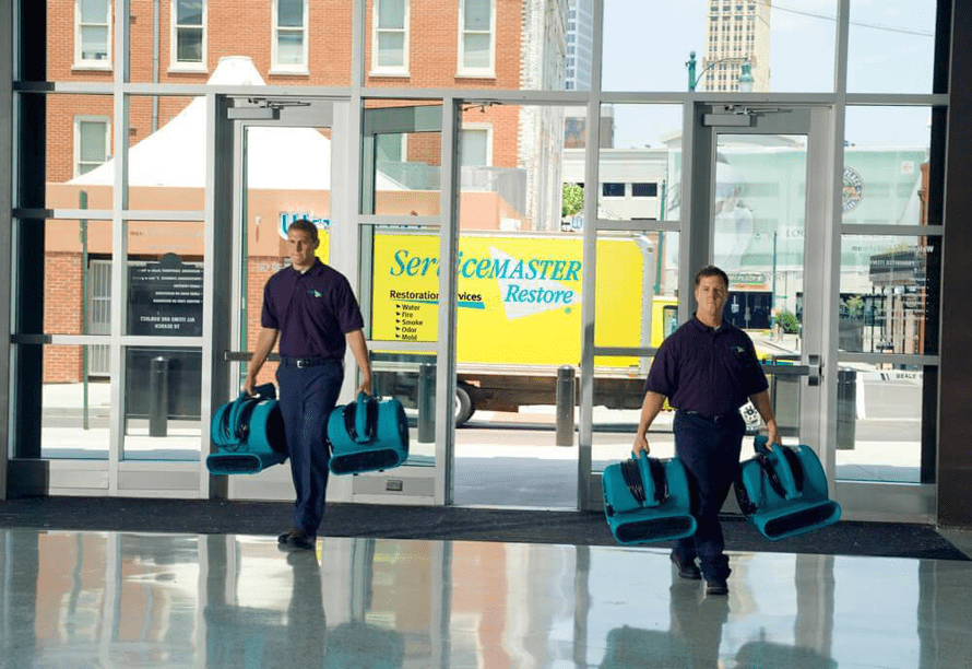 ServiceMaster bringin in equipment